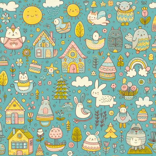 Interactive children’s riddle about the color blue with ocean, sky and butterflies